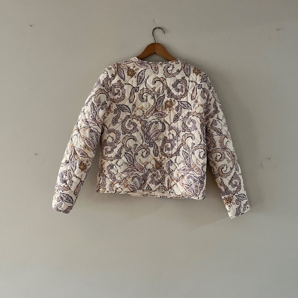 Rachel Zoe Quilted Paisley Floral Print Snap Button Jacket Size M - Picture 4 of 7